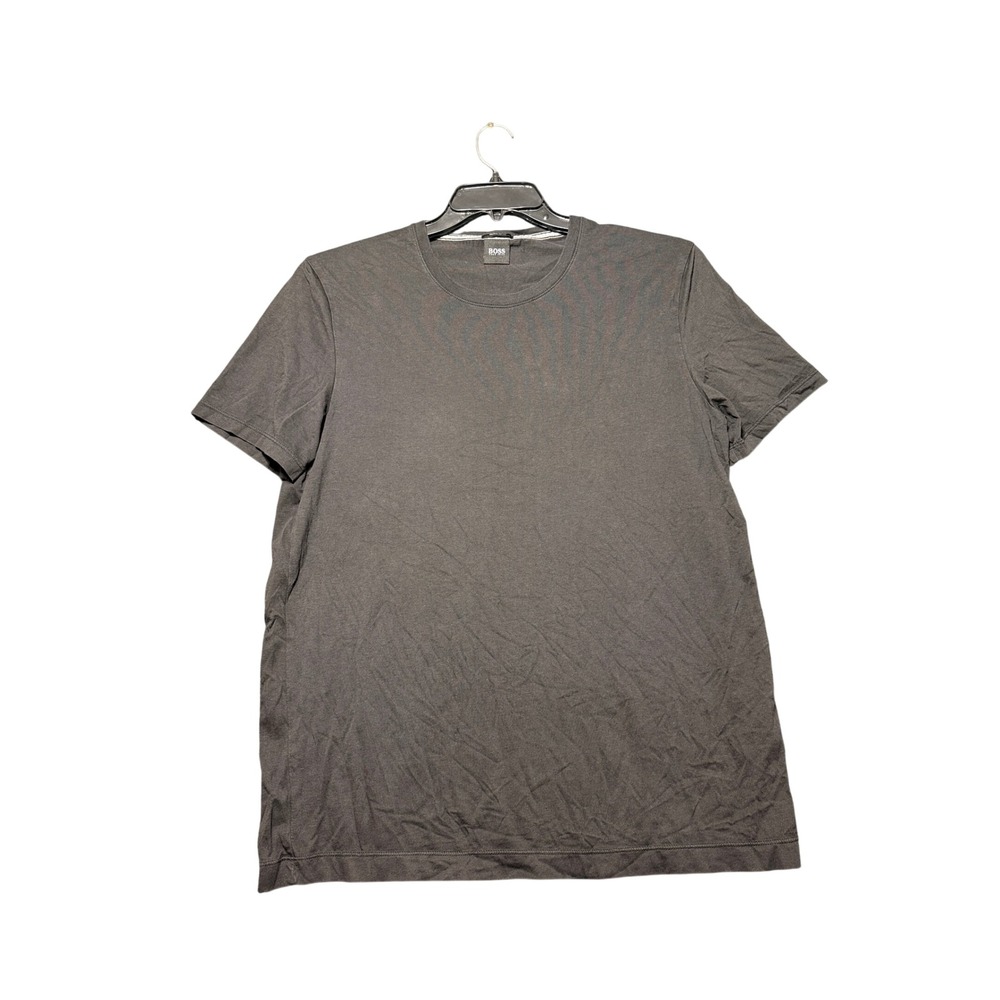 BOSS T-Shirt Mens Large Black Excellent Regular Fit Tiburt 55